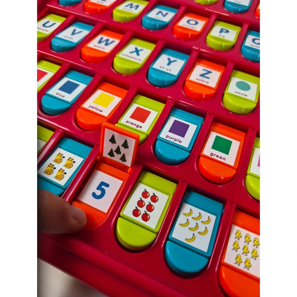 Battat Hide & Seek Alphabet Board Kids Educational Toy Red picture number flaps